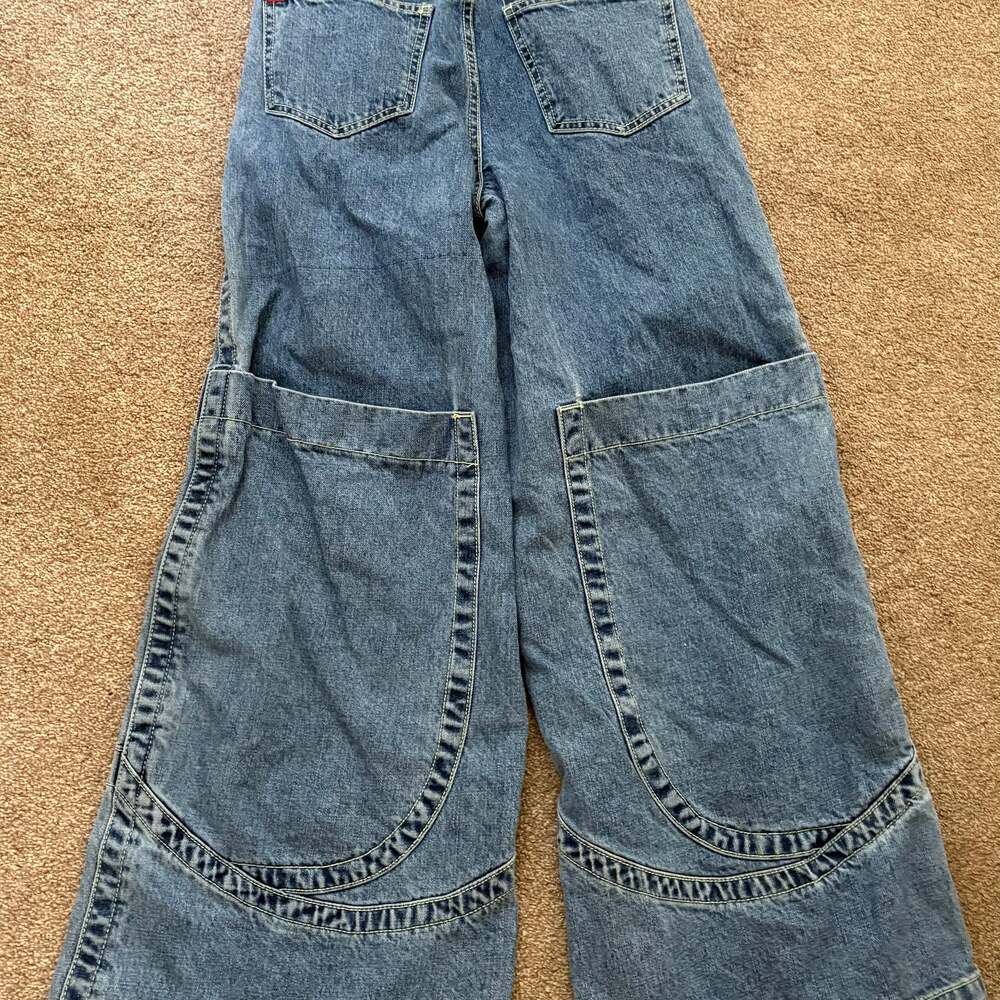 BDG Urban Outfitters Kayla Mid Rise Cargo Jeans Blue Denim Size 26 - Picture 2 of 7